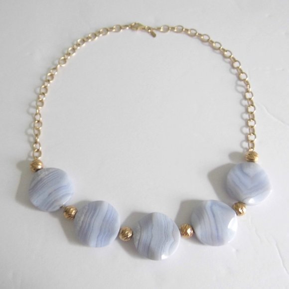 Macy's Lace AGATE Silver Necklace - Picture 5 of 7